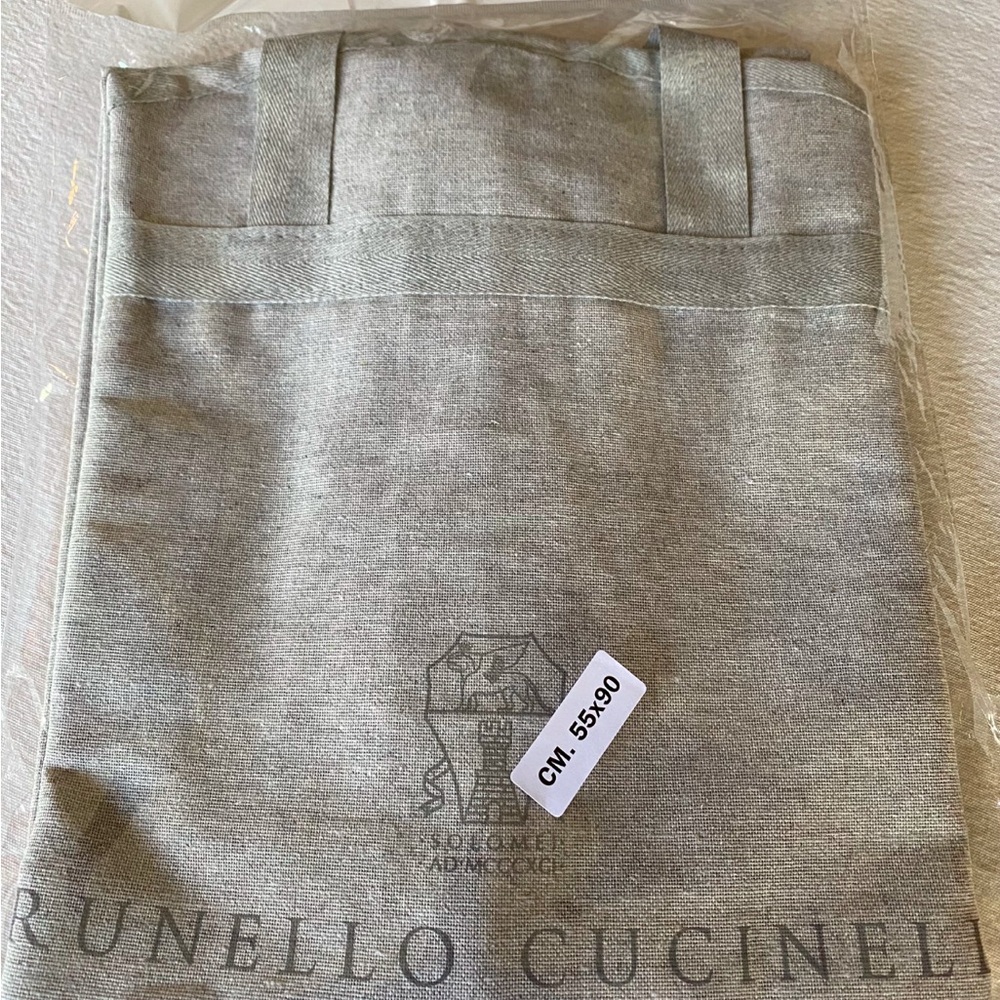 Cucinelli Soft Grey Linen Garment Bag